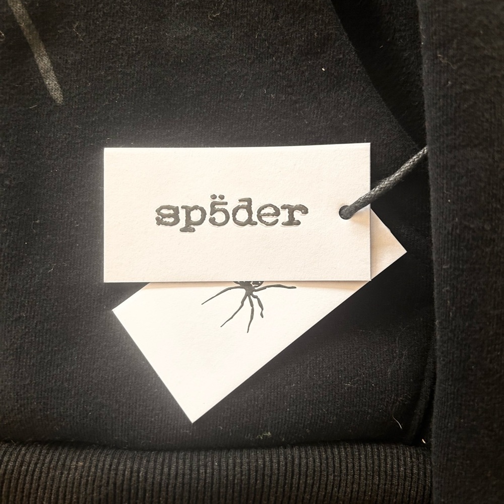 spǟder Black Men's Hoodie with Logo Tag